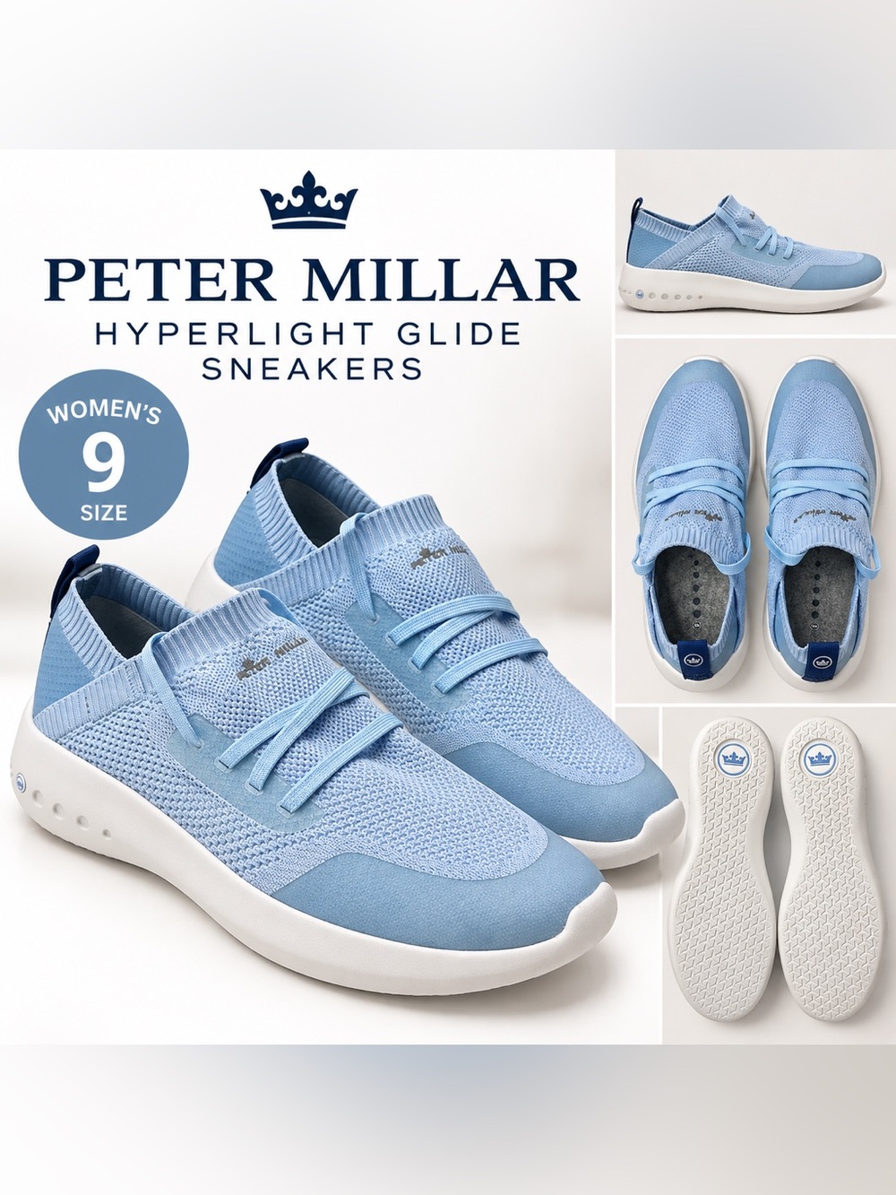 Peter Millar Hyperlight Glide Women’s Sneakers Size 9 Blue
